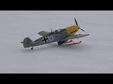 Durafly Messerschmitt Bf.109E-4 1100mm PNF on SKIS snow FUN - UC3RiLWyCkZnZs-190h_ovyA