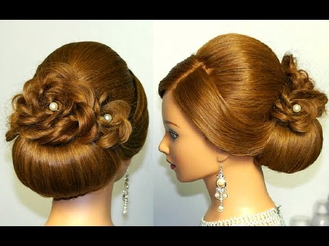 Bridal hairstyle for long hair, updo tutorial with braided flowers - UCBDR4TSiuXpWFNSA4cxPp6g