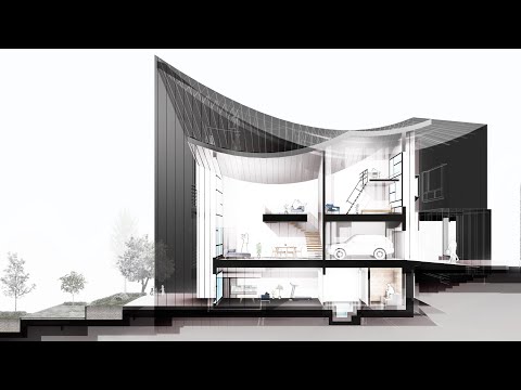 CHAHARGAH HOUSE Animated Section by BonnArq Architects
