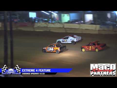 Extreme 4 Feature - Cherokee Speedway 4/1/23 - dirt track racing video image
