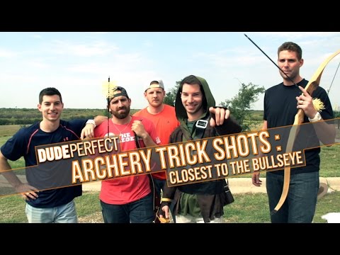 DUDE PERFECT | Archery Trick Shots: Closest To The Bullseye - UCZFhj_r-MjoPCFVUo3E1ZRg