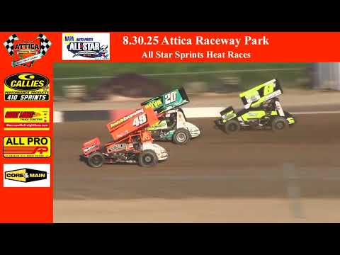 August 30th 2025 | Attica Raceway Park | All Star Sprints Heat Races - dirt track racing video image