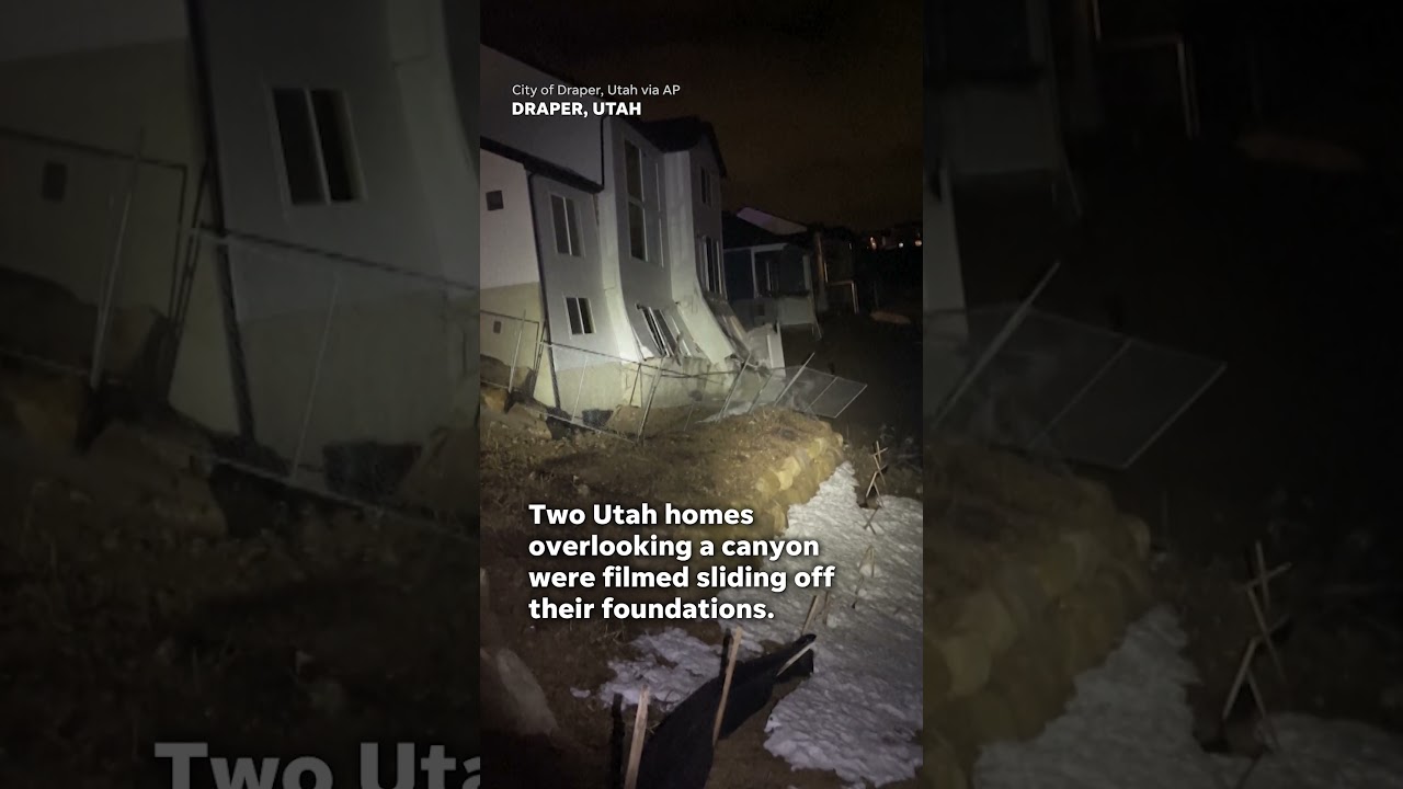 Utah homes slide off foundations, fall into canyon #Shorts
