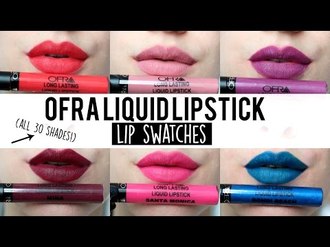 OFRA LIQUID LIPSTICK Lip Swatches - ALL 30 SHADES | JamiePaigeBeauty - UCzqyss12CyV4jZtrhpksF4Q