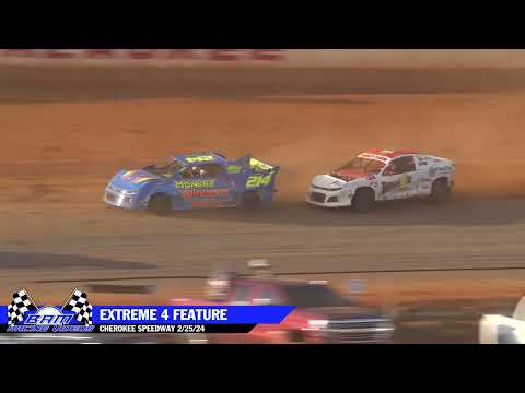 Extreme 4 Feature - Cherokee Speedway 2/25/24 - dirt track racing video image
