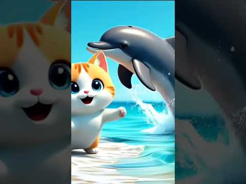 समंदर किनारे जन्मी अनोखी दोस्ती – एक बिल्ली और डॉल्फ़िन की मस्ती ने सबके चेहरे पर मुस्कान ला दी।"