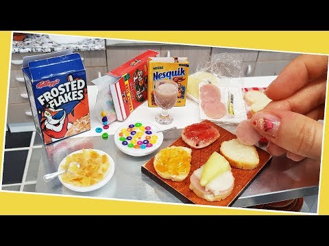 REAL but mini BREAKFAST/mini bread with jam and mini ham sandwich with cheese/ Jenny's mini cooking