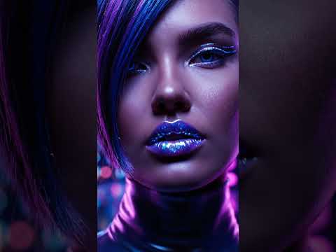 AI Futuristic Lip Look 💄 | Metallic Neon Lips | Cyberpunk Makeup Aesthetic