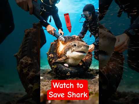 Rescue Shark: Scuba Divers Save Shark from Removing Barnacles Fungus #animalrescue #shorts #cartoon