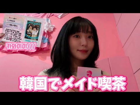 韓国メイド喫茶に一人で行ってきた。ハマりそうホンデvlog 癒されたい