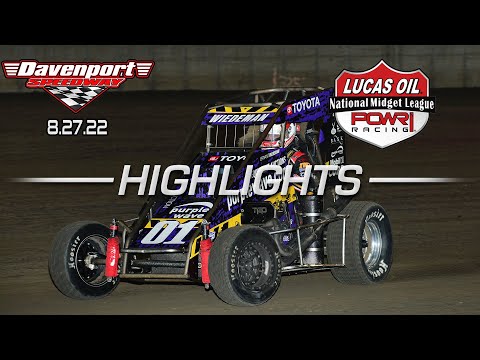 8.27.22 Lucas Oil POWRi National Midget League Highlights from Davenport Speedway - dirt track racing video image