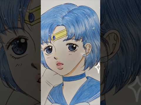 세일러 머큐리를 내 그림체로 그리기 #그림 #일러스트 #만화 #애니 #세일러문 #세일러머큐리 #세일러 #머큐리 #drawing #색연필그림 #옛날만화 #일본만화