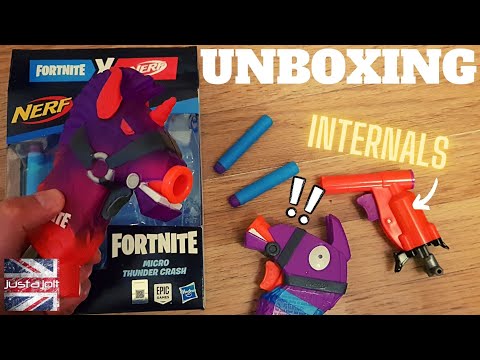 New Nerf Fornite Microshot Micro Thunder Crash Unboxing: Fortnite Nerf Llama Jolt Reskin for Rockers