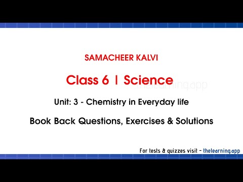 Chemistry in Everyday life Book Back Answers | Unit 3 | Class 6 | Term 3 | Science | Samacheer Kalvi