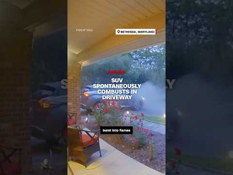 SUV spontaneously combusts in driveway