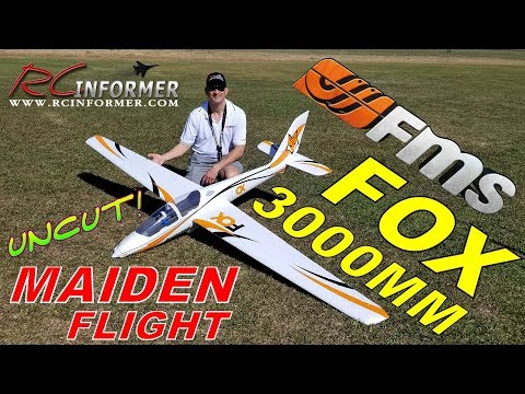 FMS FOX 3000mm Maiden Flight UNCUT By: RCINFORMER - UCdnuf9CA6I-2wAcC90xODrQ
