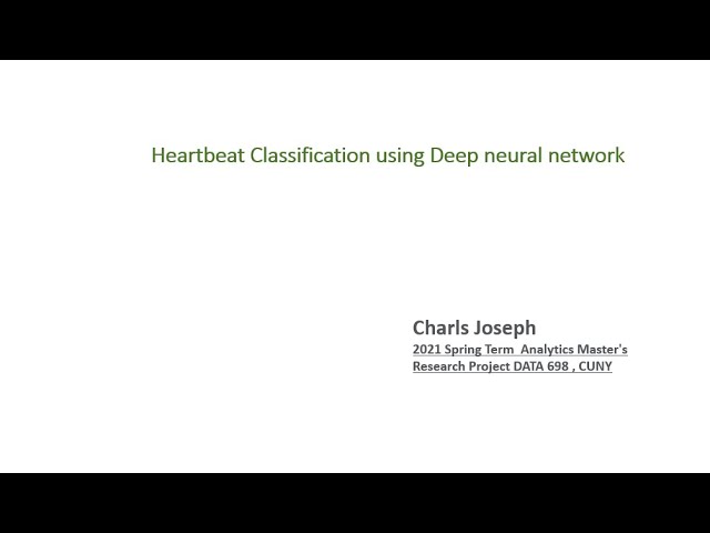 Deep Learning for ECG Classification