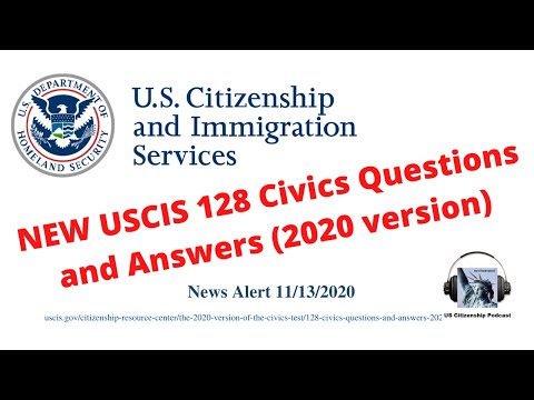 NEW USCIS 128 Civics Questions and Answers (2020 version)
