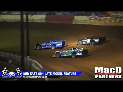 Mid-East 604 Late Model Feature - Cherokee Speedway 8/2/24 - dirt track racing video image