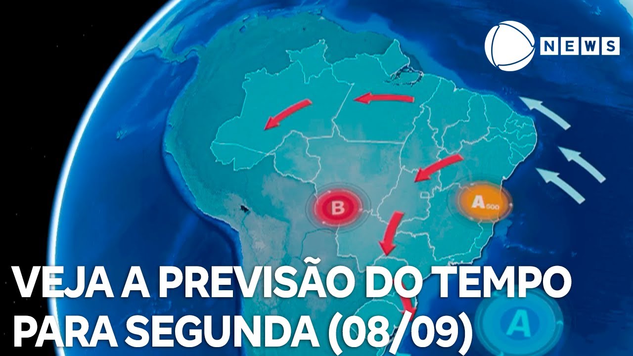 Confira a previsão do tempo para segunda (08/09)