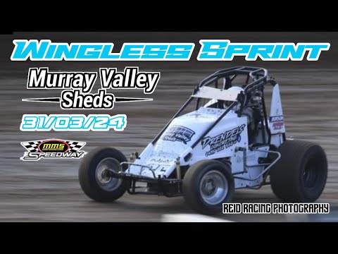 Wingless Sprints, Murray Bridge Speedway 31/03/24  A wild night at the races. - dirt track racing video image