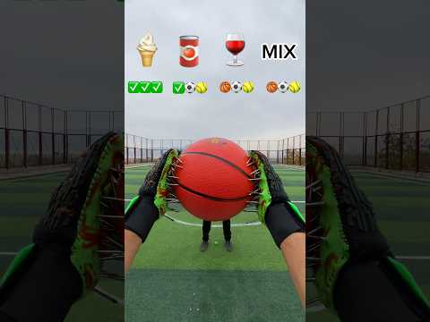 ICE CREAM ASMR CATCH THE BALLS WITH NAIL GOALKEEPER'S GLOVES 🍦🧤🏀#shorts #viralvideo #challenge