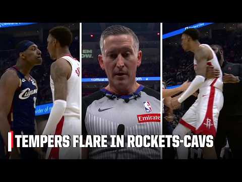 TEMPERS FLARE in Rockets-Cavaliers, Jabari Smith Jr. given Flagrant 1 + offsetting techs dished out