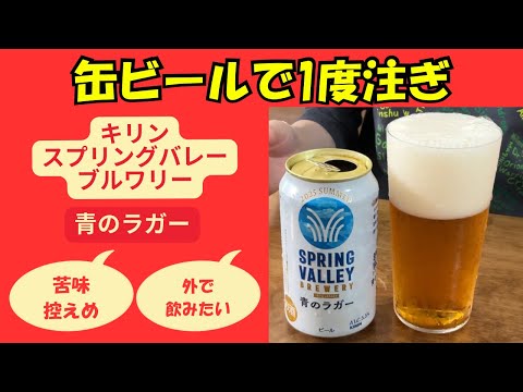 【麦酒大学】缶ビールで1度注ぎ キリンスプリングバレーブルワリー 青のラガー #麦酒大学 #ビール #ビアマイスター清水 #1度注ぎ #缶ビール #青のラガー