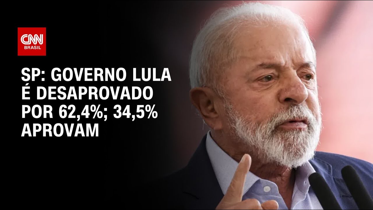 Pesquisa governo Lula é desaprovado por 624 em SP aprovação é de 345 | BASTIDORES CNN