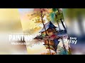 Real speed tutorial  Watercolour landscape for beginners  tutorial by Prakashanputhur