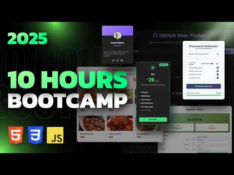 HTML, CSS & JavaScript Bootcamp - 10 HOURS & 15 PROJECTS 🤯