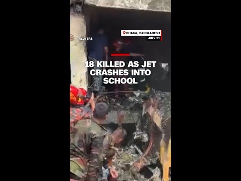 18 killed as jet crashes into school