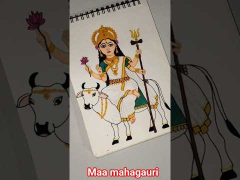 Day 8 | maa mahagauri drawing 🙏#shorts #maadurga #art #viralshort