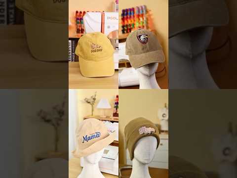 Embroidering on Hats🧢| Soft Caps, Beanies & Bucket Hats with PooLin #shorts