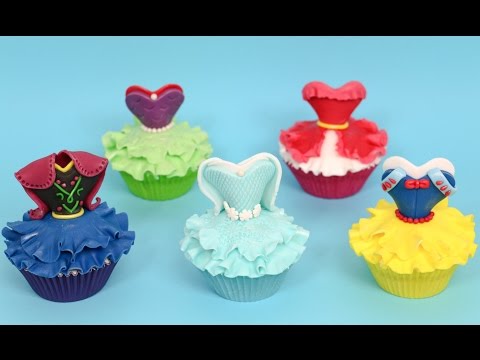 DISNEY PRINCESS CUPCAKES - How to make by CakesStepbyStep - UCjA7GKp_yxbtw896DCpLHmQ