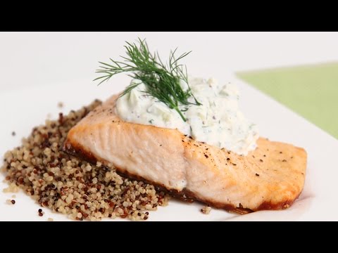 Salmon Fillets with Creamy Cucumber Dill Sauce Recipe - Laura in the Kitchen Episode 803 - UCNbngWUqL2eqRw12yAwcICg