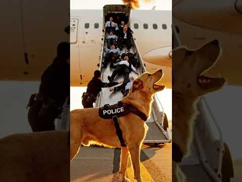 Police K9 Golden retriever saves passengers from plane explosion #plane#dog #saves# #animals #shorts