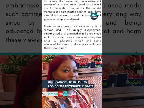 Big Brother’s Trish Balusa apologises for ‘harmful’ posts #itvnews #bigbrother #bigbrothertrish