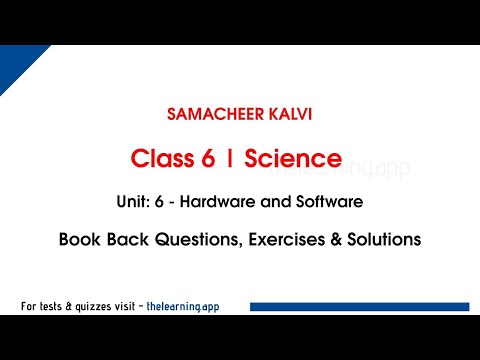 Hardware and Software Book Back Answers | Unit 6  | Class 6 | Term 3 | Science | Samacheer Kalvi