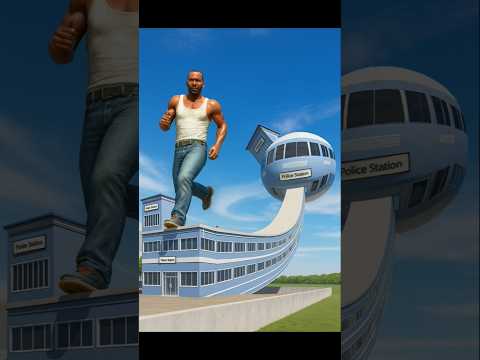 "Longest Police Station bana diya😆Mega Stretch Gun se! in Indian Bikes Driving 3D#shorts #gta #magic