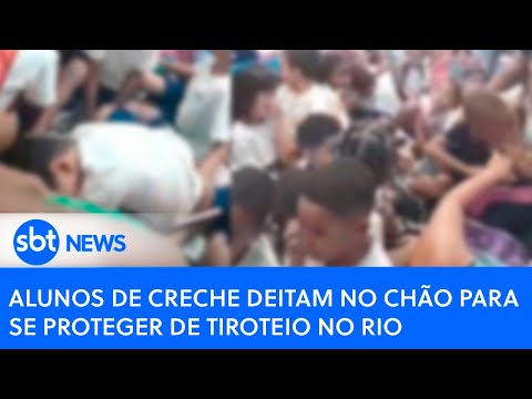 Alunos de creche deitam no chão para se proteger de tiroteio no Rio