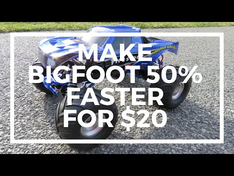 Traxxas Bigfoot - How To Increase Speed 50% for $20 - UCdsSO9nrFl8pwOdYnL-L0ZQ