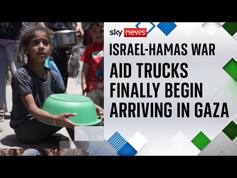 Aid trucks arrive in Gaza after Israeli blockade | Israel-Hamas war