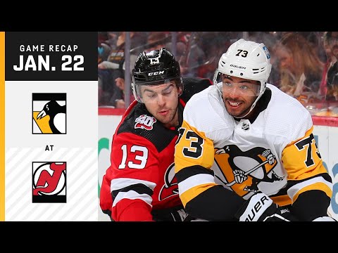 GAME RECAP: Penguins at Devils (01.22.23) | Crosby Scores One-Timer