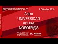 Imatge de la portada del video;4 diciembre 2018 VOTA CANDIDATURAS UGT Universitat de València elecciones sindicales 4 diciembre 2018