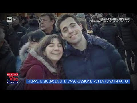 Filippo e Giulia: la lite, l'aggressione, poi la fuga in auto - La Vita in diretta - 17/11/2023