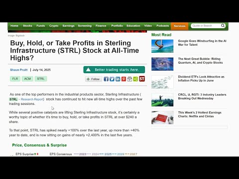 Zacks Strategist Shaun Pruitt Discusses Sterling Infrastructure\'s Stock at All-Time Highs