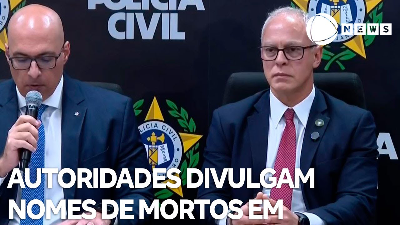 Autoridades divulgam nomes de suspeitos mortos em megaoperação nos Complexos do Alemão e da Penha  TV Online Autoridades divulgam nomes de suspeitos mortos em megaoperação nos Complexos do Alemão e da Penha