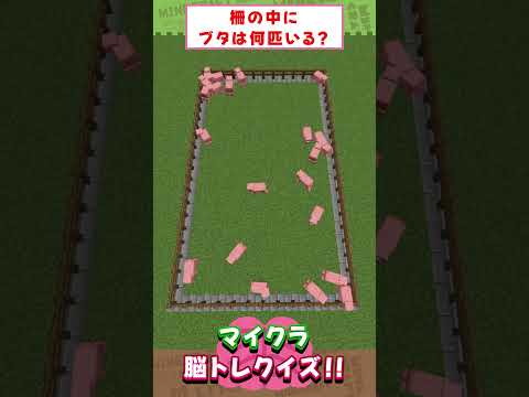 【マイクラで脳トレ！】ブタの数は何匹？？