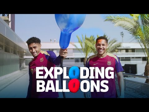 🎈💥💥🎈 BOOM! EXPLODING BALLOONS CHALLENGE WITH RAPHINHA & VITOR ROQUE | FC Barcelona 🔵🔴